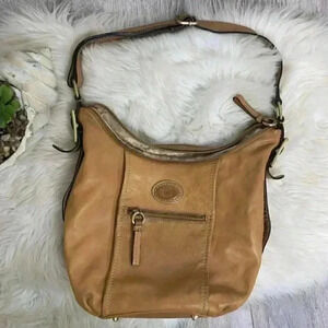 Giani Bernini tan leather hobo satchel